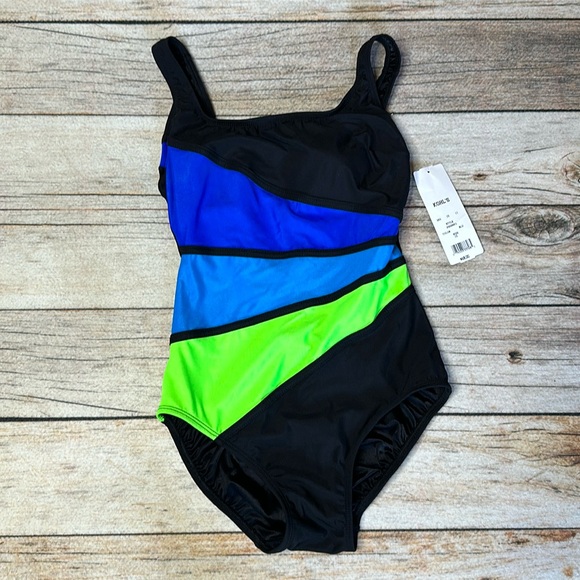 NWT Robby Len color block swimsuit 10 - Picture 1 of 2